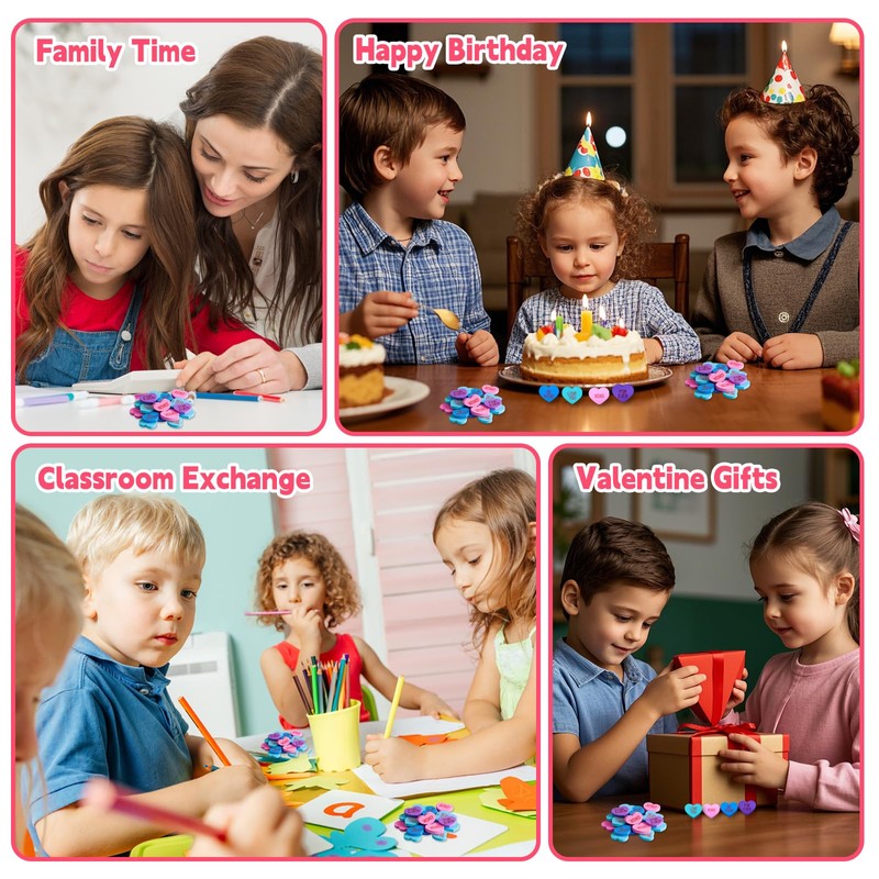 emzrivo 80 Pieces Valentines Erasers Conversation Heart Mini Erasers Bulk