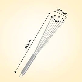 Mrs. Anderson’s Baking Non-Stick Ball Whisk, Stainless Steel with Silicone Tips