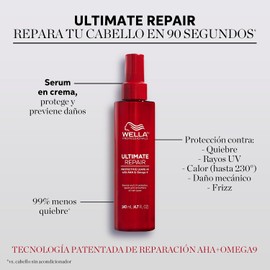 Wella Professionals Ultimate Repair Set Leave-In 140 ml + Miracle Hair Rescue 30 ml Protector Térmico 230°C, Anti-Frizz 72h, Reparación en 90 Segundos