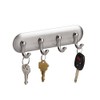 iDesign York BPA-Free Plastic AFFIXX Self-Adhesive 4-Hook Key Rack -