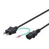 Monoprice 101310 18AWG Japan Power Cord Cable with Ground, Black