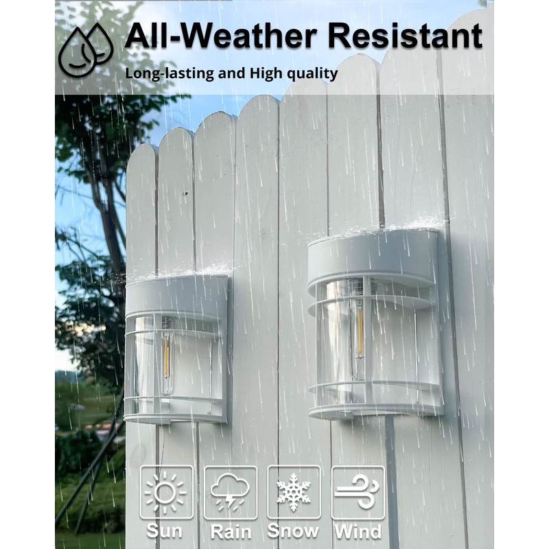 DOESLAG Solar Fence Lights, 8 Pack Deck Light Solar Powered,