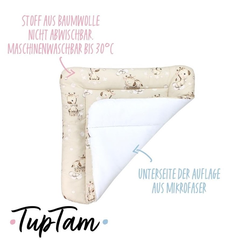 TupTam Baby Changing Mat with Cotton Cover Patterned Giraffe/Beige Size: