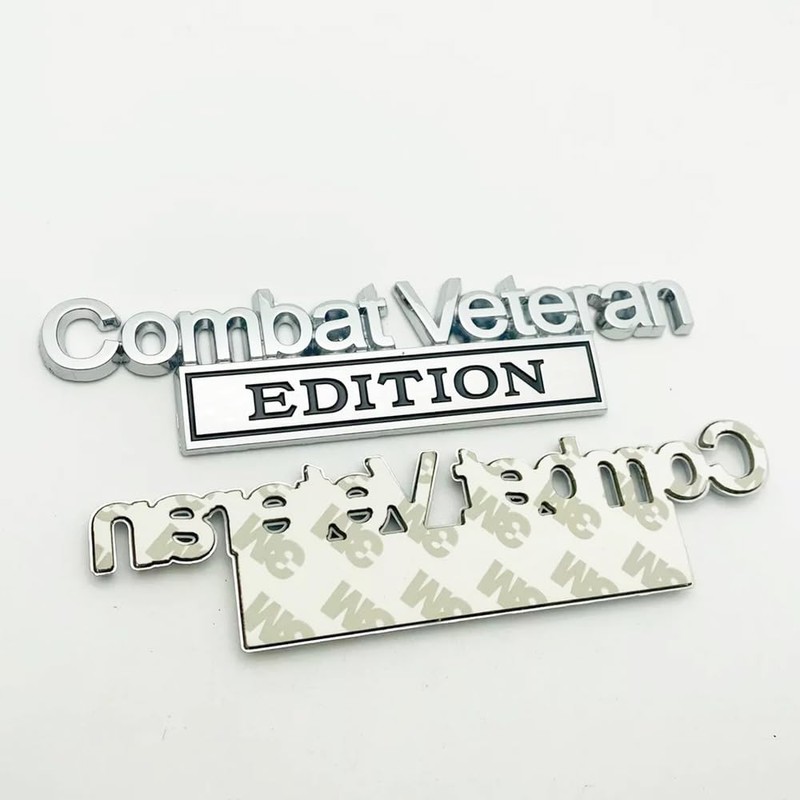 Pair Set Combat Veteran Edition Emblem 3D Badge Raised Decals