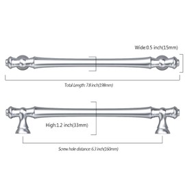 Asidrama 3768 10 Pack 6.3 Inch(160mm) Polished Chrome Kitchen Cabinet Handles, Cabinet Pulls Kitchen Cabinet Hardware for Cupboard Drawer Pulls
