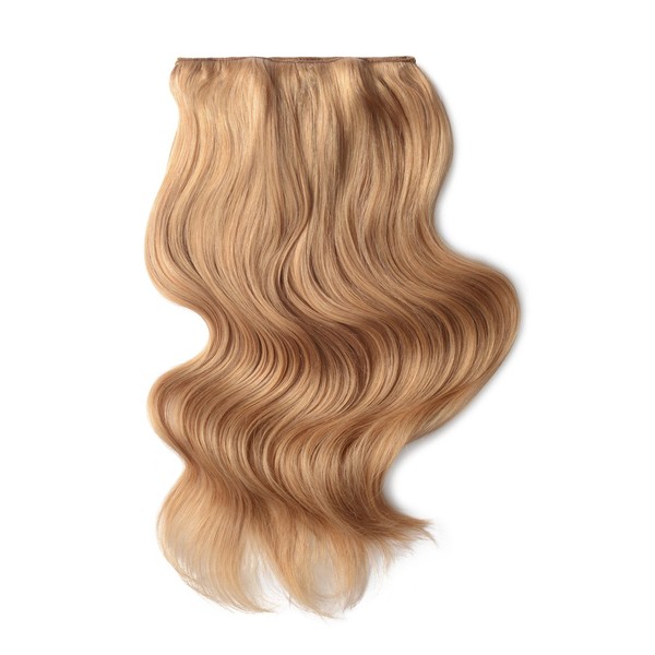 cliphair Double Wefted Full Head Remy Clip in Human Hair Extensions - Strawberry/Ginger Blonde (#27), 16" (180g)