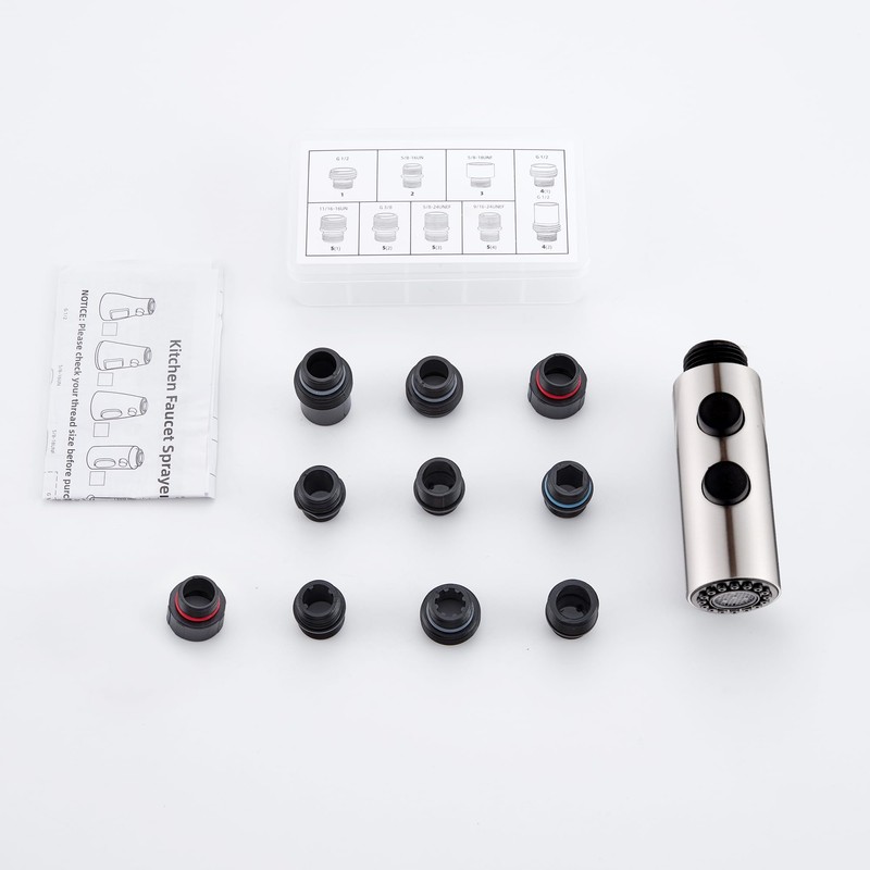 TIORIY Metal Kitchen Faucet Head Replacement, Pull Down Spray Head