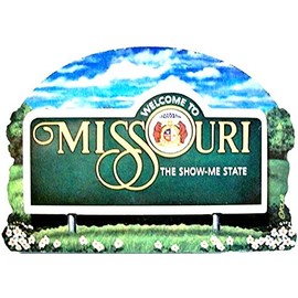 Missouri State Welcome Schild Westerngitarre Artwood Kühlschrankmagnet natur