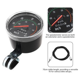 Omninmo Mechanical Speedometer for Bicycle, Bicycle Speedometer, Universal Bike Cycling Odometer Waterproof Mechanical Speedometer with Reflective Panel, Cycling Stopwatch Cyclocomputer for Most Bikes