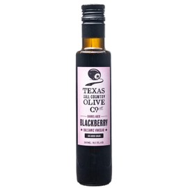 Blackberry Balsamic Vinegar - Gourmet Barrel Aged Infused Balsamic Vinegar - Great for Dressing Dipping Glazing - No Artificial Flavors or Added Sugar - Made in Texas (8.5 oz)