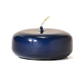 KYS Pack of 10, 3" x 1.25" Small Disk Floating Candles Navy for Weddings, Home & Event Decoration, Relaxation, Made in US