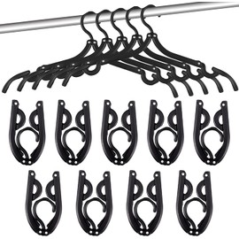 Yorkereynom Portable Hangers, Plastic, Set of 9, Travel Hangers, Folding Hangers, Foldable, Portable, Convenient, Lightweight, Multifunctional, Space Saving, Travel, Business Trips, Commercial, Outdoor