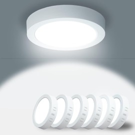 Yexati Pack of 6 Ceiling Light LED Ceiling Light Flat Round 15 W 6500 K 1620 LM IP44 Waterproof Modern Bathroom Lamp Ceiling Kitchen Lamp White for Kitchen Bathroom Bedroom Hallway Balcony Cellar