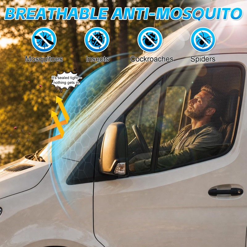 Federedevo Indoor Magnetic Window Bug Screen Compatible with Mercedes Sprinter
