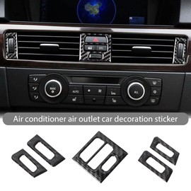 VGOL Pack of 5 Car Air Vent Trim Compatible with 3 Series E90 E92 E93 2005-2012 Car Air Vent Outlet Panel Cover Carbon Fibre Air Outlet Protective Case