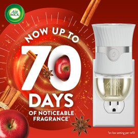 Air Wick Plug In Scented Oil Refill, Infused with Essential Oils, Plug In Air Fresheners for Home, Fall Scent, Fall Décor, Apple Cinnamon Medley, 4 ct