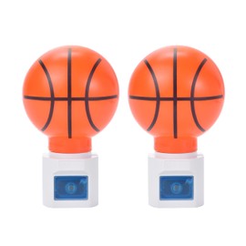 Omeet 2 Pack Warm White - Plug-in LED Night Light with Auto On/Off Sensor - Basketball Shaped Package, Caring for Children's Sleep