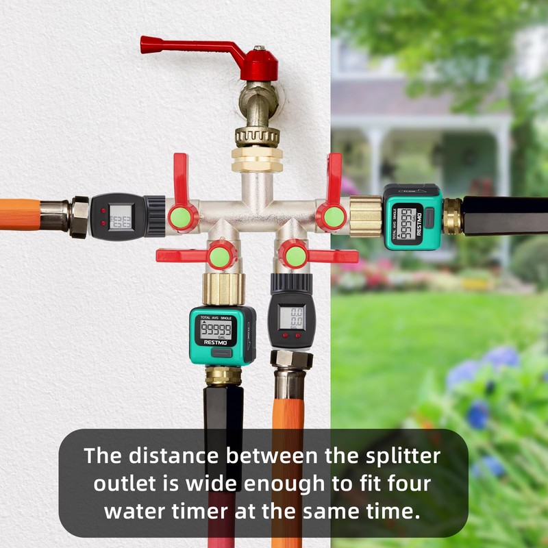 DINGBAI Hose Splitter 4 Way, High Flow Garden Hose Splitter,