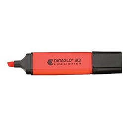 Hainenko 791002 Chisel Tip Dataglo Square Highlighter - Red (Pack of 10)