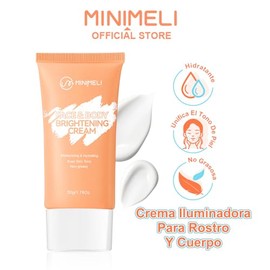 Minimeli Face & Body Brightening Cream con Niacinamida y Ácido Hialurónico. Crema Hidratante Iluminadora para Rostro y Cuerpo, Tono Uniforme y Acabado