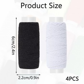 YIZWINS Elastic Sewing Thread, Elastic Cord, 4 Pieces Elastic Thread for Sewing, Can Be Used for Costume Making, Also Suitable for Bead Bracelets, Necklaces and Jewellery Crafts