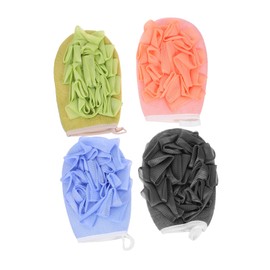 Baluue 4pcs Dual-sided Exfoliating Body Scrub Balls for Smooth Skin Bathing Tool for Back Scrubbing Washing Green and Gray