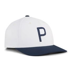 PUMA Golf Men's Standard Crafted P Cap, Warm White-DEEP Navy