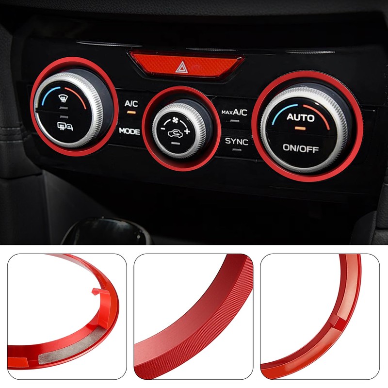 TOMALL 3 Pcs AC Climate Knob Outer Ring Covers Compatible