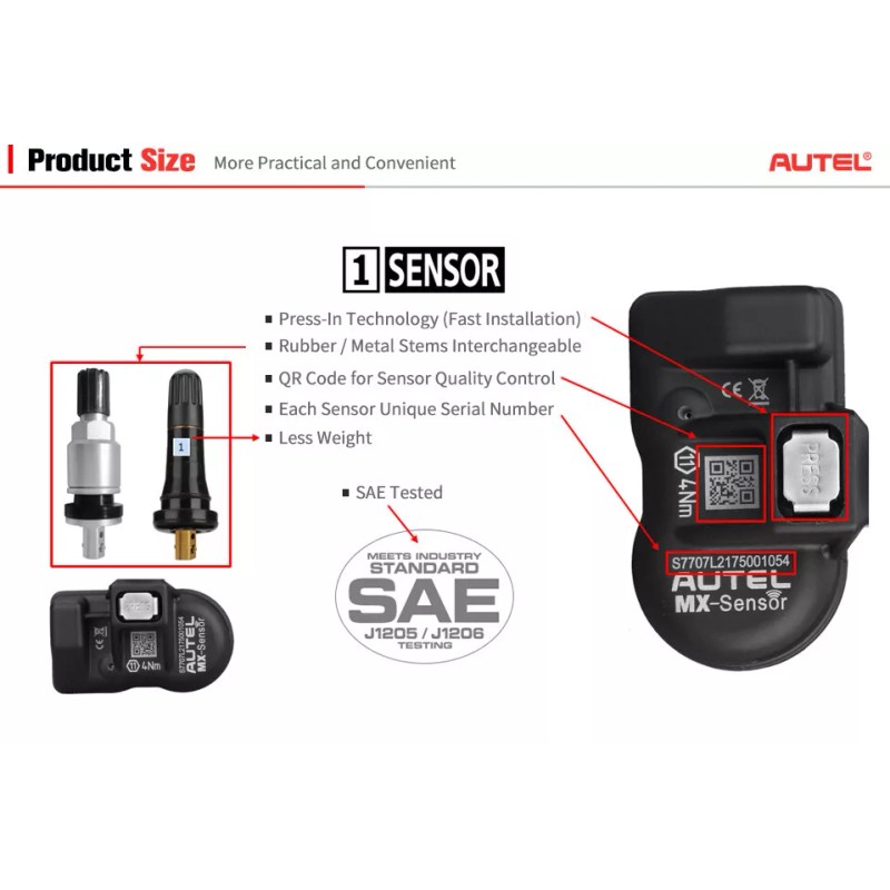 Autel MX-Sensor TPMS Sensor Tire Tyre Pressure Monitor System 315MHz