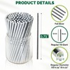 Chunsapk 5.75 inch Disposable Short Silver Paper Cocktail Straws, Stirring