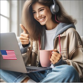 Reflective American Flag Stickers - 3-Pack, 5x3 Inches - Durable & Waterproof Decals for Vehicles & Personal Items，Car Bumper/Truck/Motorcycle/Helmet/Laptop/Window/Water Bottle/Mail Box