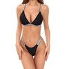 WDIRARA - Tanga triangular con purpurina en contraste para mujer,
