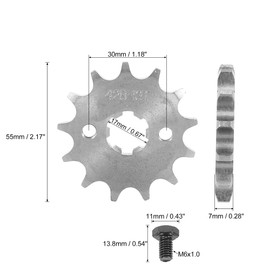 F FIERCE CYCLE 428 Chain 13T 17mm Motorcycle Front Engine Sprocket Titanium Tone for ATV UTV 110cc 125cc 140cc 150cc 160cc Engine