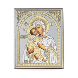 NKlaus Mother of God of Vladimir Wooden Icon 10 x 12 cm Christian Orthodox 11342