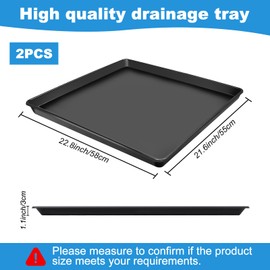 Hlimior 2 Pack Mini Fridge Tray with Raised Edge, Prevent Water Leakage and Floor Damage from Elecrical Equipmennder for Washing Machines, Dryer, Mini Fridge, Wine Cabinet， Easy to Clean(22“ Black)…