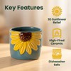 GABROC Sunflower Espresso Cups Set of 4-5 Oz Demitasse Blue