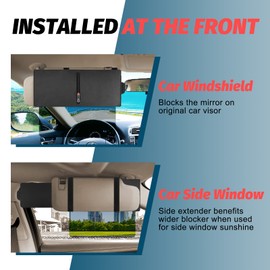 Zeyitian Upgraded Polarized Car Visor Extender Sun Blocker Sun Visor Extender for Car Visor,Sun Visor for Windshields Automotive Interior Sun Protection,Protects from UV Rays (Driver Side)