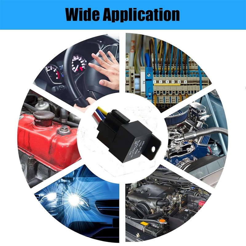 JUTOSU 5 Pole Relay, In-Car Relay, SPDT Relay Socket with