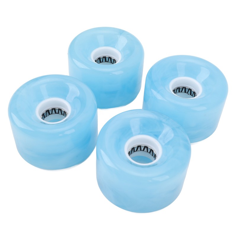 4Pcs Skateboard Wheel Set Replacement 78A Hardness PU Translucent Flashing