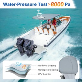 Outboard Motor Cover for Mercury 250 HP,300 HP & 200 to 300 PRO XS 4 Stroke V8 4.6L 2018>Boat Motor Cover 600D Oxford Fabric, Heavy-Duty Waterproof Boat Engine Cover Fade-Resistant Hood Cowling Cover