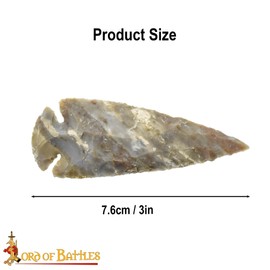 Lord of Battles Medieval Flint Arrowhead (1"-10" Crystal and Healing Stone Flint Rock Arrow Heads for DIY Project Craft Point Jewelry Making (Set of 5, 3")