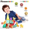 PicassoTiles Magnet Building Blocks 8 Safari Animal Magnetized Action Figures