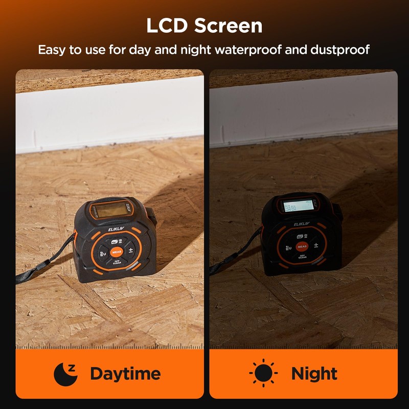 Laser Tape Measure 2-in-1, 197Ft Laser Distance Meter & 16Ft