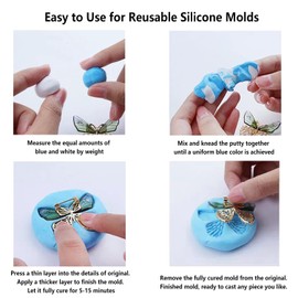 Silicone Putty, 120g Base + 120g Catalyst Rubber Mold Making Kit VPS Putty Fast Set for Reusable Silicone Molds, Resin Molds, Soap