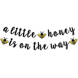 A Little Honey is on The Way Banner, Bumble Bee Theme Baby Shower Decorations, Sweet Honey Bee Gender Reveal/Baby Shower/Mommy to Bee Party Decoration Supplies