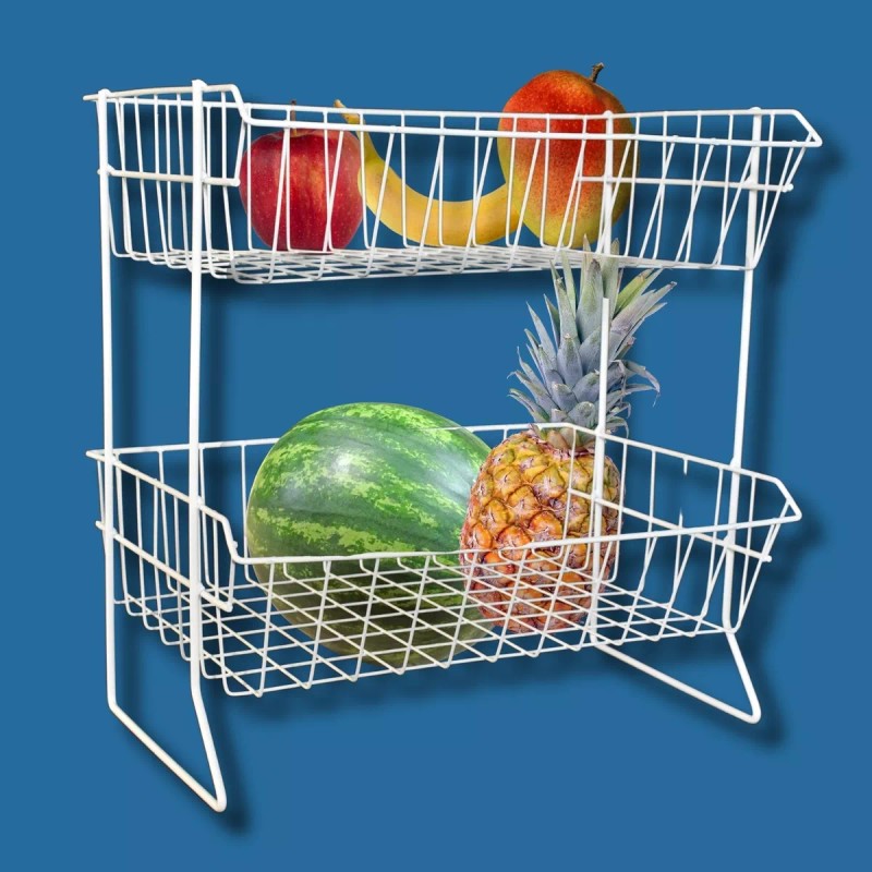 Decora Frutero Exhibidor Anaquel Organizador De Alambre 2 Niveles