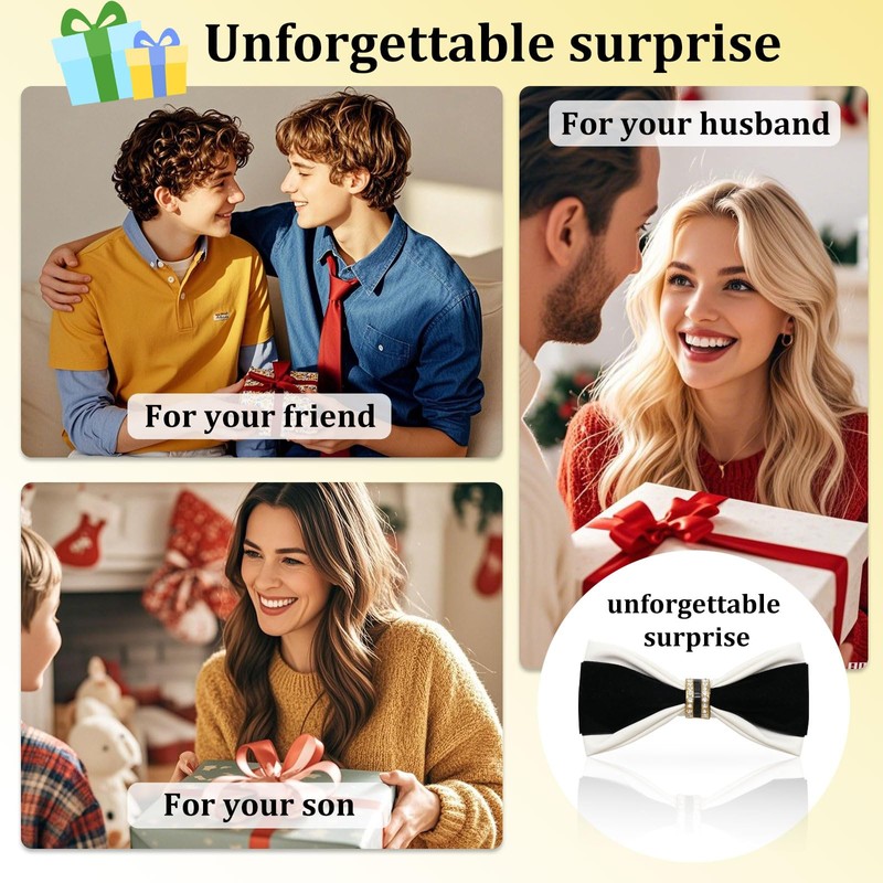 LHXzizizi Bow Tie for Men, Mens Bow Tie With Double