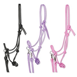 PFIFF 102937 Knot Halter with Reins, Snap Carabiner Swivels, Black, Shetty