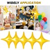 Pack of 20 Golden Four Pointed Star Balloons, Aluminium Foil