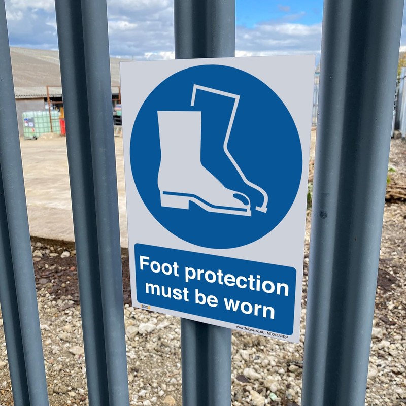 Foot Protection Must Be Worn Sign – A4 Mandatory PPE